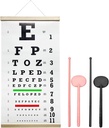 Snellen Eye Chart, Eye Chart, Snellen Eye ExamSnellen Eye Chart Pocket Eye Exam Kit koos Cute Eye Occluders 20 jalga Optical Eye Test Korduvkasutatav puidust kaadri lõuend Silmakaart lastele ja täiskasvanutele