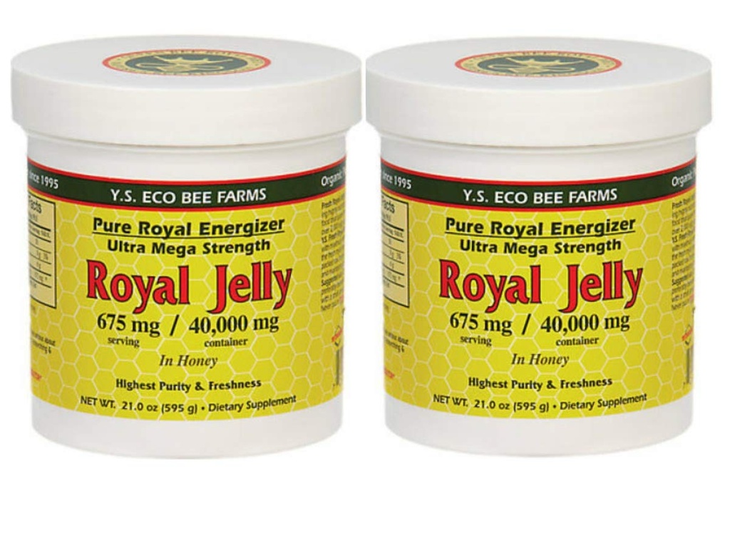 Y.S Eco Bee Farms, (2 Pack) Royal Jelly, Honey, 675 mg, 1,3 naela (595 g)