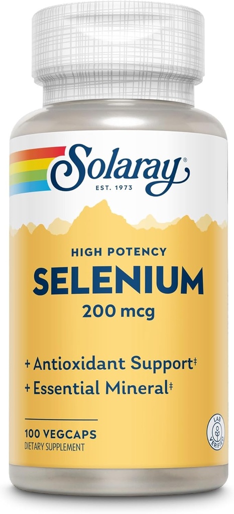 Solaray Selenium 200 Mcg kõrge tugevus, 100 Ct
