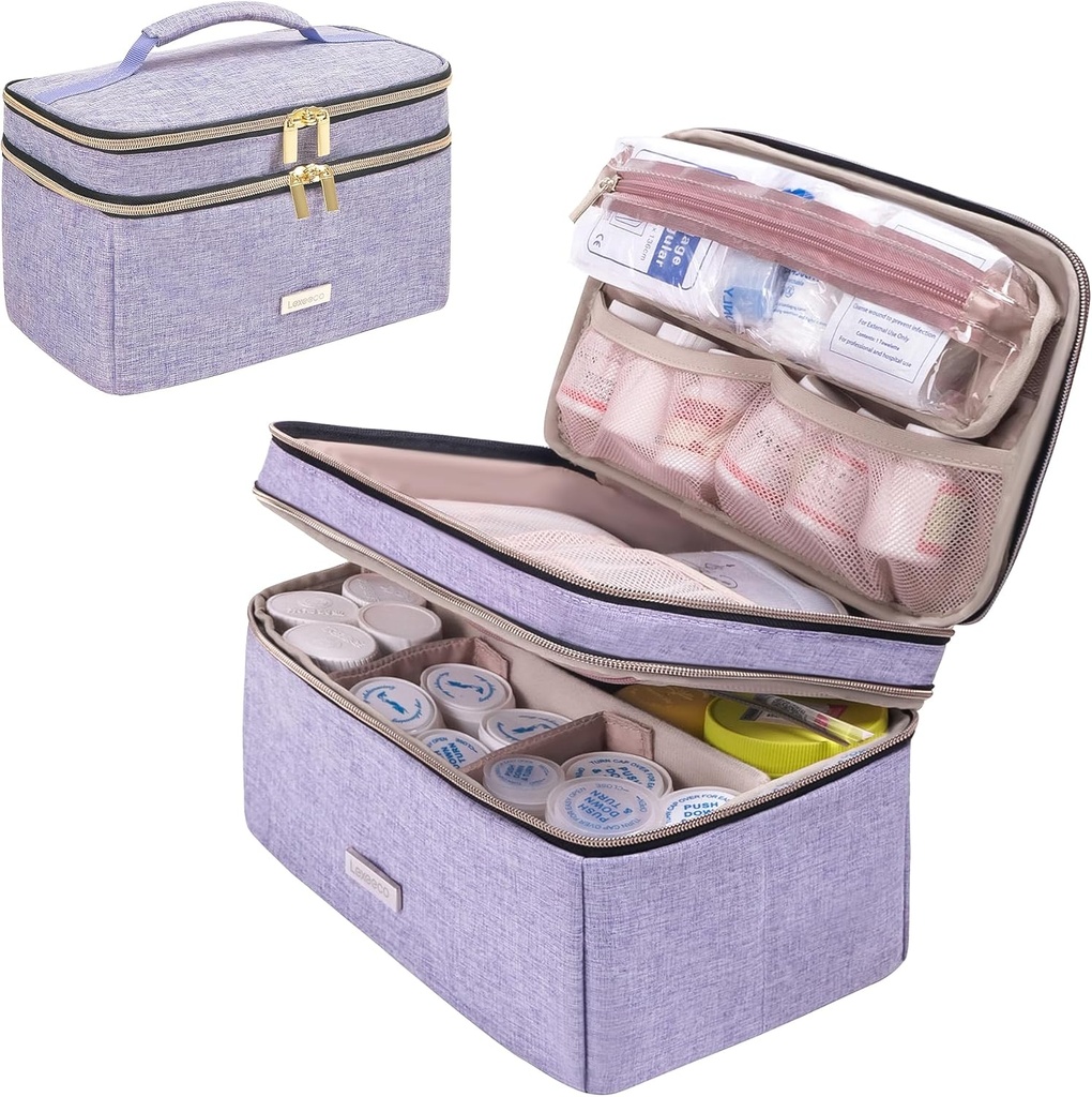 Meditsiin Ladustamine Bag Pill Pudel Korraldaja Kaasaskantav väike kott Reisimine Ravimi pudel Korraldaja erakorralise kodu esmaabi komplekt (Purple)
