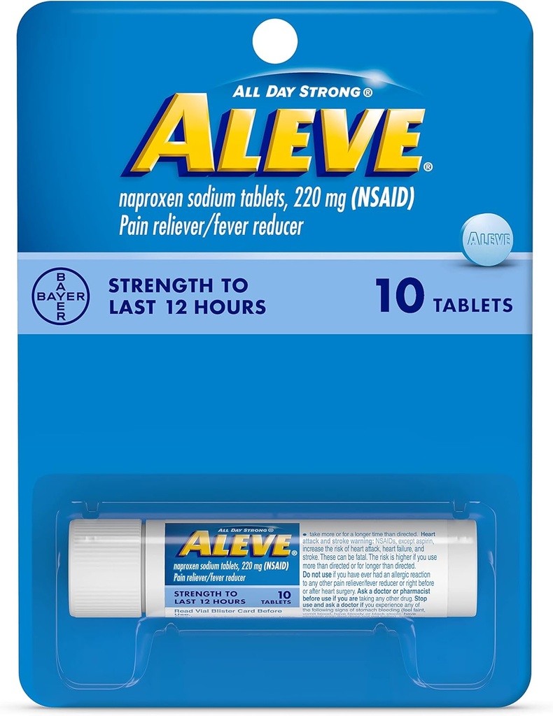 Aleve Pain Reliever / Palaviku vähendaja tabletid, 220 mg 10 ea (3. pakendis)