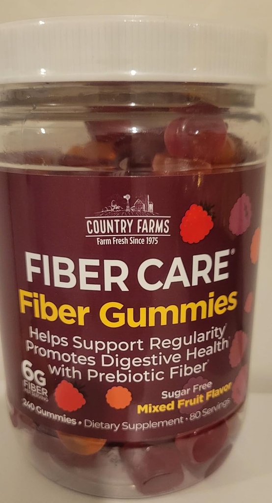 COUNTR Farm Fiber Gummies Sugar Free G6 Fiber PER Serving Mix Fruit Flavor 240 CT