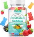 pehmekaru Kaaliumtsitraat Gummies, kõrge potentsi Kaaliumtsitraat 1000mg toetab jalakrambid ja lihased Tervis Kaalium Gummies täiskasvanutele ja lastele Segatud puuviljamaitse 60 Count