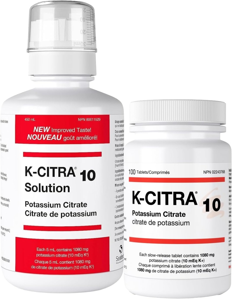 100 tabletti - kaaliumtsitraadi lisand - efektiivne leeliseteraapia ja lihtne annustamisrežiim - parim kaaliumi kahanemise ja neerukivide jaoks - sisaldab 1080 mg kaaliumtsitraati tableti kohta