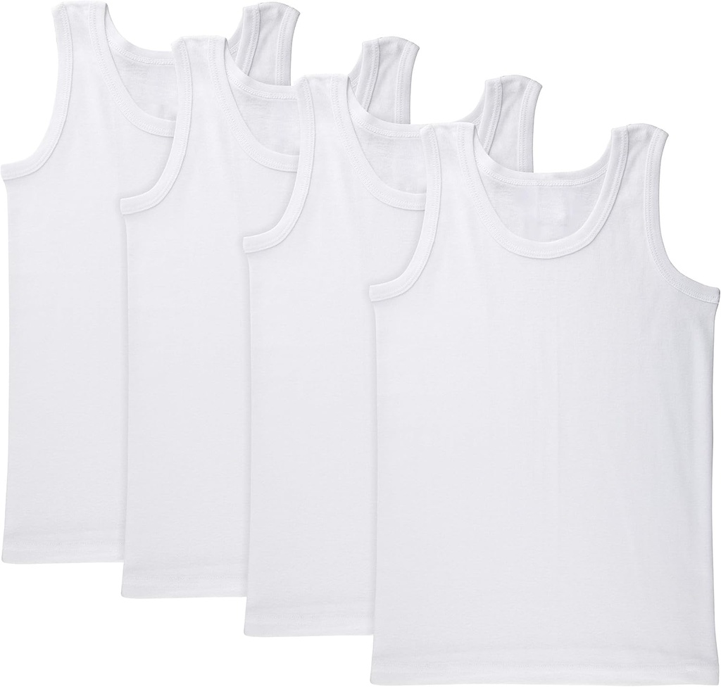 Brix Boys Undershirt Tank Top - Tagless 100% Puuvill Super Soft 4 Pack Novelty.