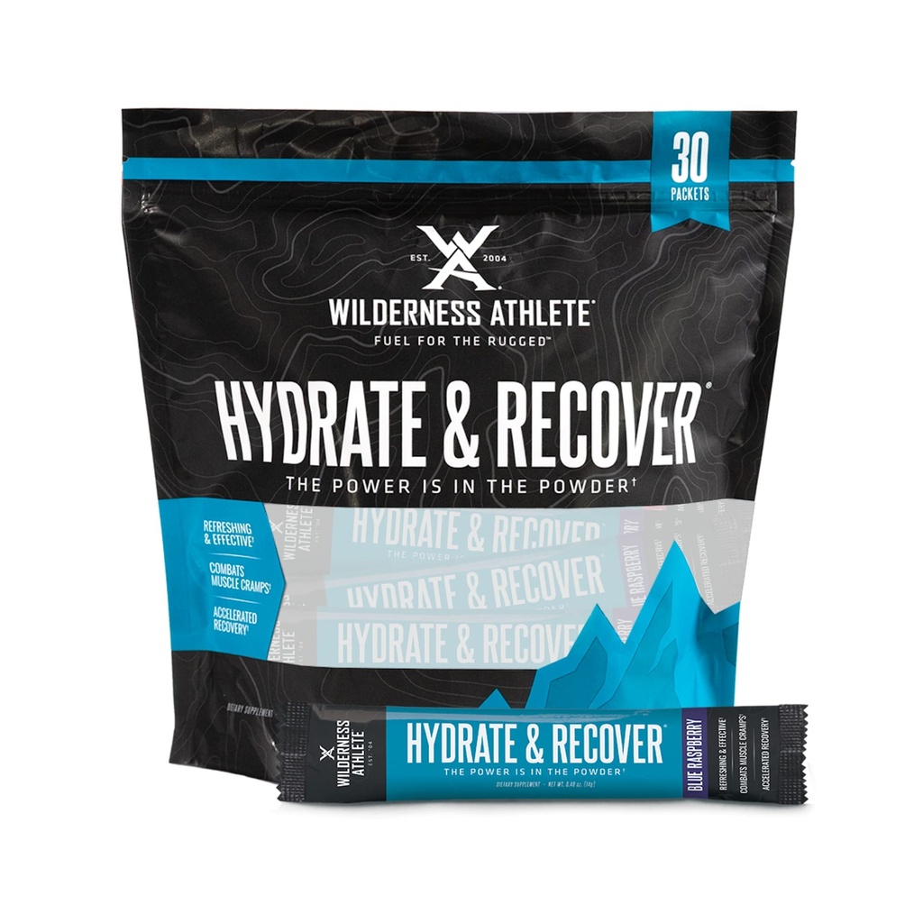 Wilderness sportlane - Hüdraat & Recover | Vedelikhüdratsioonipaketid Elektrolüütide Joogi Segu - Taastada Kiiremini Bcaas - 30 Ühekordne Serving Hydrate Packets (Blue Vaarika)