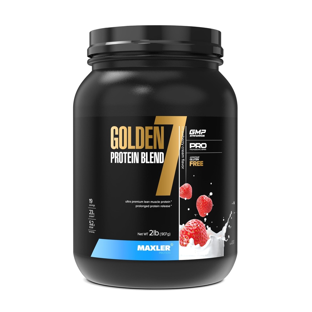 Maxler Golden 7 Protein Blend - Valgupulber lihaste kasvuks ja taastumiseks - Maasikavalgu pulber 2 lb