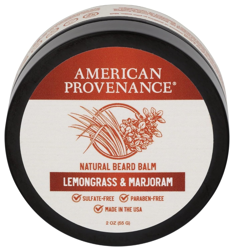 Ameerika päritolu Premium Natural Habe ja Mustache Balm meestele Shea Butter, Jojoba Oil, Argan Oil - Grooming Balm, et tingimused, niisutab ja Strenthens habe ja vuntsid tahes pikkus | Lemongrass & Marjoram, 2 oz (Pakk 1)