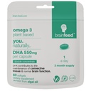 DHA toidulisandid (60) | Topeltkontsentraat Omega 3 DHA 500mg PER kapsel - 1 päev | Aju ja silmade tervise tugi | Vegan DHA - Omega 3 vetikaõli | DHA 1000mg x 2 kapslit | 2 kuu pakkumine | Jätkusuutlik