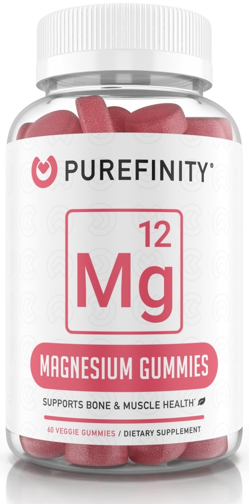 Magneesiumtsitraatkummid 600 mg täiskasvanutele - krampide, lihaste taastumise, une, luu ja energiatoetuse kõrge imendumise lisand - mitte-GMO, allergeenivaba - 60 vegankummi