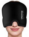 ONLYCARE Migreen Relief Cap, Soothing Migreen Mask, Upgrade lõhnatu Gel Jäämähis, kuum ja külm ravi, FSA-HSA abikõlblike peavalude jääpakett pinge ja stressi jaoks (must)