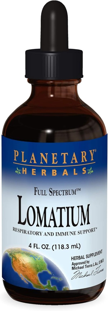 Planeeditaimed Lomatium Full Spectrum Vedelik, Hingamisteede Ja Immuunsüsteemi Tugi, 4 Ounces