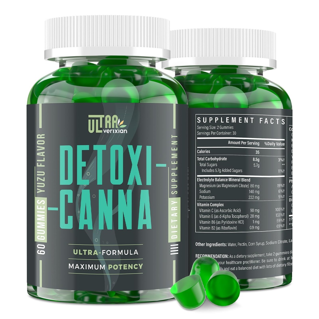 Detox Cleanse Gummies - Maks, soolestik, neerud Puhastada Detox & Remont, Kiire ja tõhus Täiskeha Puhastamine Parim Naistele Ja Meestele Piimaohakaga - Looduslik Taimepõhine Detox Supplement, 60 Gummies