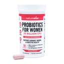 NatureWise probiootikumid naistele + orgaanilised prebiootikumid D-mannoos ja Jõhvikas - Vaginaalsed probiootikumid PH tasakaalu, seedetrakti ja kuseteede jaoks - 18 tüve, 20 miljardit CFU - 60 kapslit [60-päevane pakkumine]
