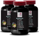 Berry Superfoods - RESVERATROL COMLEX - Acai Berry Boost, Goji Berry Shine, Elderberry Tugevus, Granaatõuna Energia, Viinamarjade Naha Võimsus, Hüdratiivtasakaal, Daily Support 3 pudelit 180 kapslit