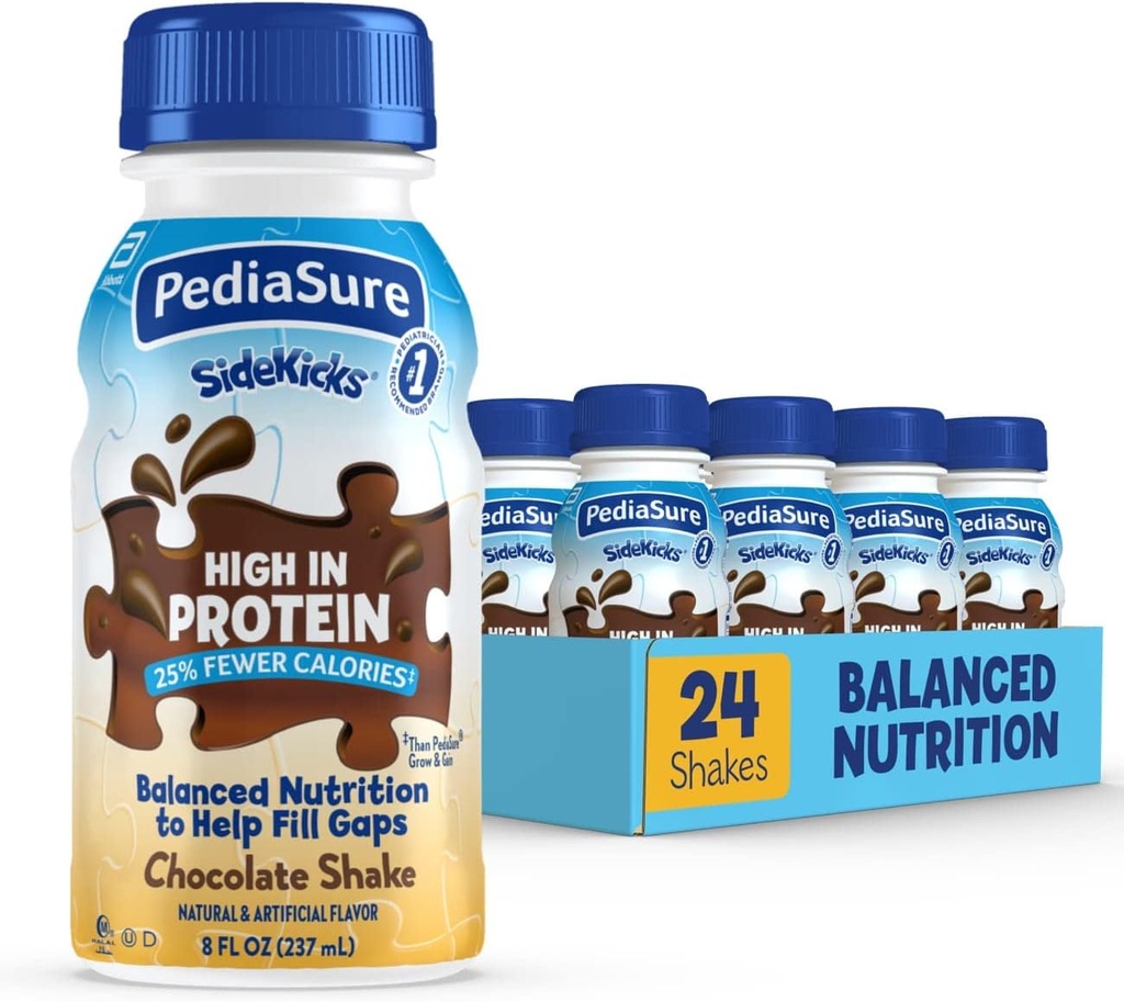 PediaSure Sidekicks Toitumisjook, šokolaad, 8 fl oz, 24 Count. (Pakkimine võib varieeruda)