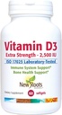 UUED juured HERBAL vitamiin D3 2500 RÜ (62,5 mcg) | Tervislik lihaste funktsioon | Immuunsüsteemi tugi | Mitte-GMO & Gluteenivaba (60 Softgels)