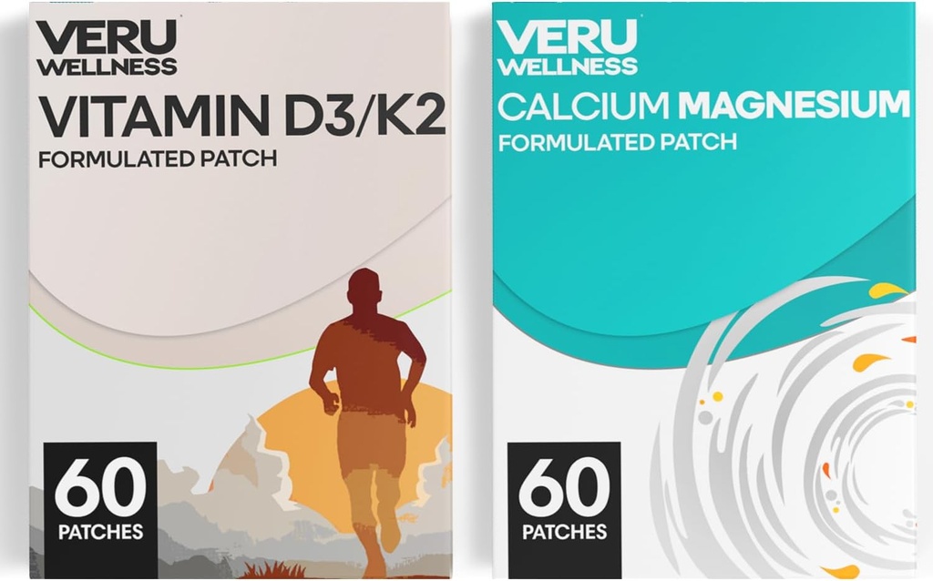 Luude Tervis Täielik Duo Elustiil Patches Vita D3/K2, Kaltsium Magneesium - Isekleepuv Aeg Vabasta paikne plaaster, 8-10 tundi (60 päeva pakkumine)
