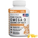 Wild Caught Omega 3 kalaõli koertele - 180 Softgel kapslid terve naha ja kate - suur 1000 mg koer kalaõli pillid heitmiseks, kuiv sügelev nahk ja kuumad kohad - Pet Omega Salmon Supplement