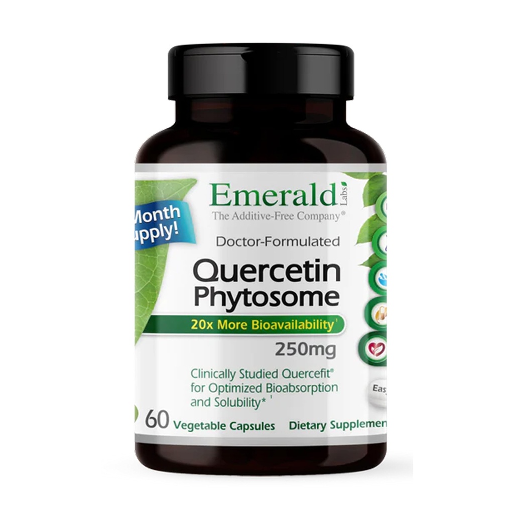 EMERALD LABS Quercetin Fütosoom - kvertsetiinkompleks immuunsuse toetamiseks - Vegan & gluteenivaba - 60 köögiviljakapslit