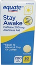 Equate - Stay Awake - häireabi kofeiiniga | maksimaalne tugevus | vähendab väsimust - 80 tabletti 200 Mg (pakk 2) (2)