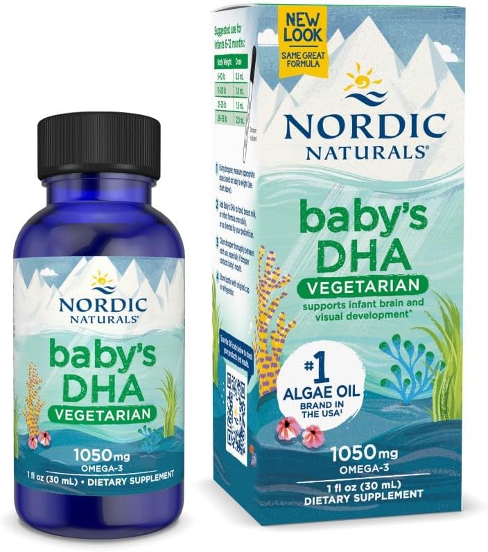 Nordic Naturals Baby's DHA Taimetoitlane, Maitsestamata - 1050 mg Taimepõhine Omega-3-1 oz - Toetab Aju Ja Visiooni Arengut Imikutel - Mitte-GMO, Vegan - 15 Servings
