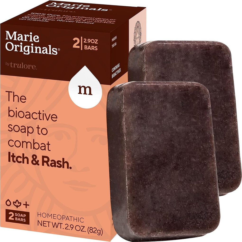 Marie Originals Itch Relief Seep Body Wash Bar - Kõik looduslikud kiired tõrjed putukahammustustest, kana rõugetest, chiggersist ja muudest nahaärritustest st. Anti- Itch Calming Seep (2 Pack)