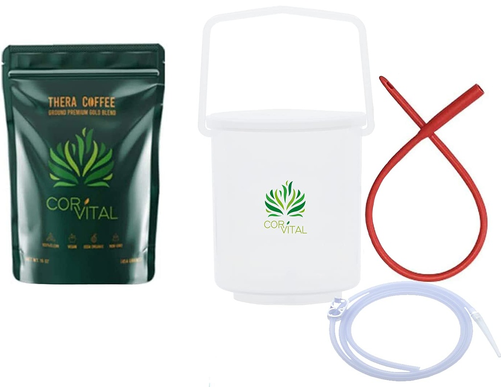 Kohvi Enema komplekt värvi puhastamiseks 1 LB Küünlakohviga - Gerson Heakskiidetud Kodu Enema Kit - Enema Bucket Kit - Therapy Roast Coffee Detox Cleanse - Enema Coffee Organic