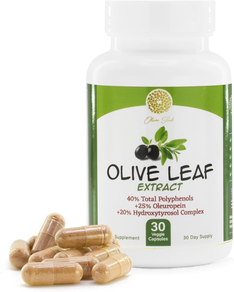 Oliivilehe ekstrakt - 500mg - toidulisand, mis on standarditud 25% oleuropeiinile - 20% hüdroksütürosoolile - 40% polüfenoolidele - mitte-GMO + gluteenivaba + piimavaba + sojavaba + vegan (30 kapslit)