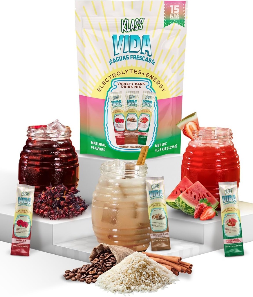 Hüdratsioon + energia Elektrolüütide Joogi Segu - Sordipakett Hibiskusega, Kohvi Horchata & Maasika Arbuus, Suhkruvaba Kofeiiniga, L-Theanine, Kookosvesi Ja Mineraalid