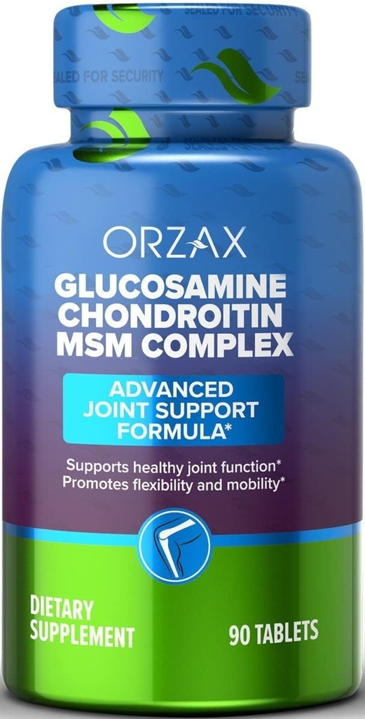 ORZAX All-in-one ühine tugi täiendada Glükosamiini Chondroitin MSM - kurkum, kollageen, Bromelain & Boswellia ekstrakti kapslid, funktsioon ja mugavus - 90 tabletti