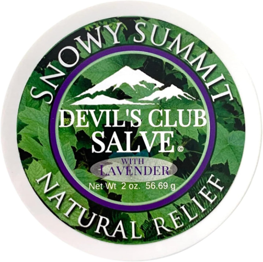 Snowy Summit Alaska Devil's Club Lavender Salve - käsitsi valmistatud nahahooldussalv lavendli abil - looduslik lihasmass koos Premiumiga, vastutustundlikult hangitud taimsed materjalid - valmistatud USAs - 2 oz