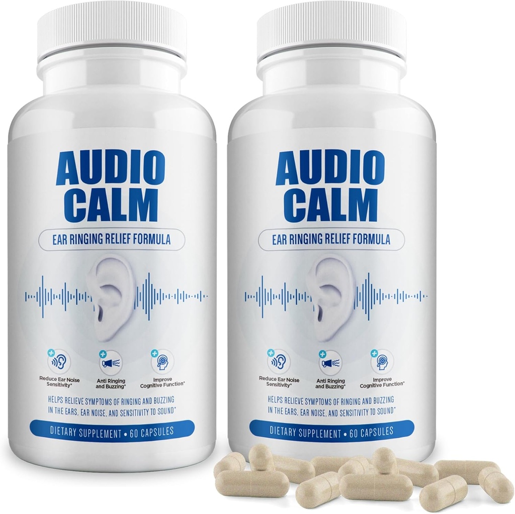 Audio Calm - Tinnitus Relief Supplement | Natural Stop Tinnitus Solution - Leevendab Kõrva helisemine, Buzzing, Klõps | 60 kapslit (2)