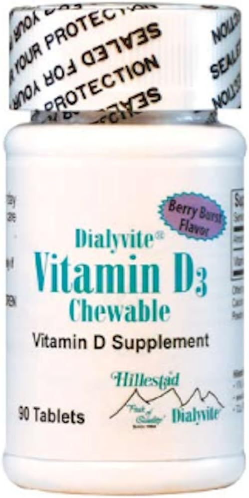 Dialyvite - Vitamiin D3 närimistable Supplement (2000 RÜ) - 90 tabletti