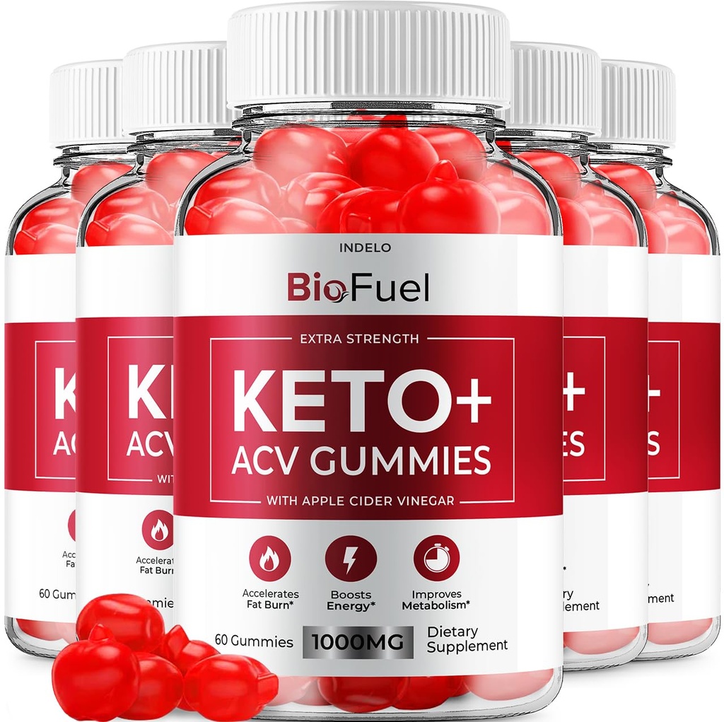 (5 Pack) Biokütus Keto ACV Gummies - Advanced Formula BioFuel Keto Plus ACV Gummies Apple Siider Äädikas Bio Fuel ACV Kaalujuhtimine Gummies Dietary Supplement Reviews Mehed Naised (300 Gummies)