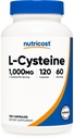 Nutricost L-Cysteine 1000mg, 120 kapslit - mitte-GMO, gluteenivaba toidulisand, 500mg kapsli kohta