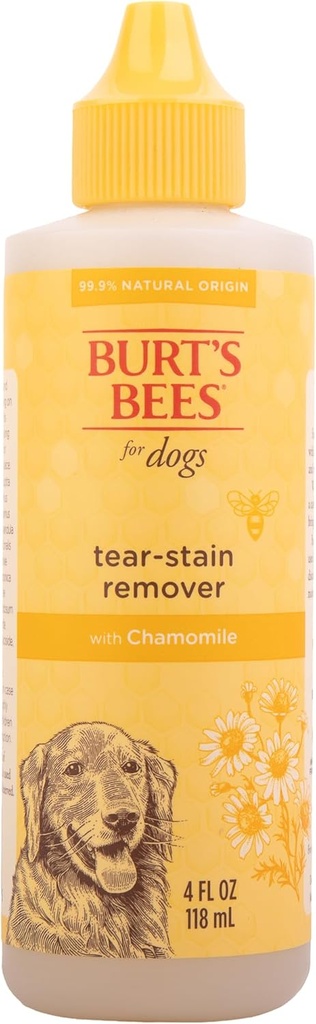 Burt's Bees for Pets Tear Pleki Eemaldaja Kummeliga Koertele, 99,9% Loodusliku päritoluga Valemid, Koera Tear Pleki Eemaldaja, Koera Silma Puhastaja 4 oz