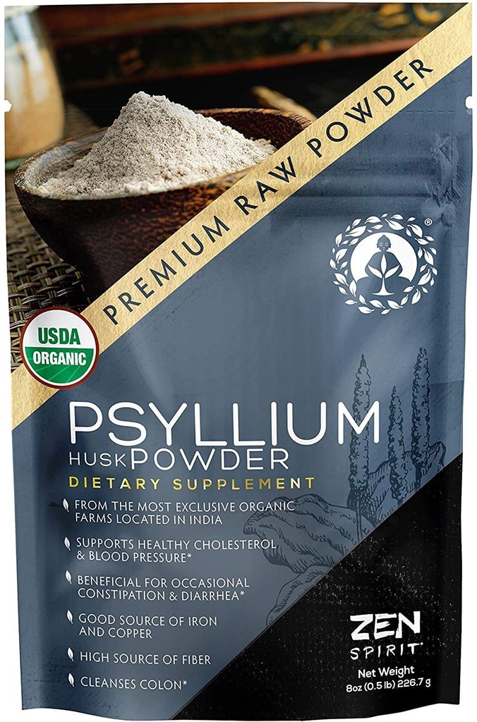 Orgaaniline Psyllium Husk Pulber - Premium India looduslik lahustuv kiudaine täiendada, looduslik lahtistav, täiuslik Colon puhastaja & Body Detox - Gluteenivaba, Vegan & Keto Friendly (8oz)