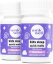 Wink Well Kids Näritavad sulamid- Kids Sleep Aid Chews koos melatoniiniga 1mg- Quick Deep Toddler Sleep Aid, Drug-Free-Fast, Non-Habit-Forming Lahutatavad tabletid- 30 sulamit (Pakk 2)