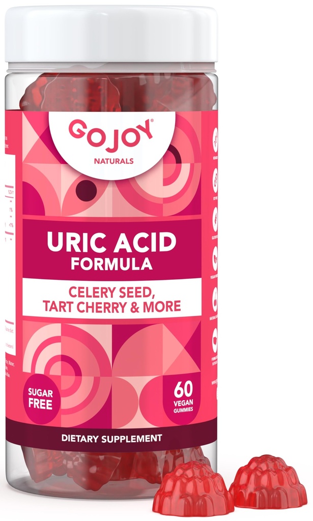 Uric Acid Support Formula täiskasvanutele - Tart Cherry Gummies koos selleri Seed Extract - meeste ja naiste liigesed Neerud ja rohkem - Soja & Sugar Free