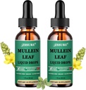 (2 Pack) Mullein tilgad kopsudele - Mullein Leaf Extract - Made in UK - Tincture Support Respiratory Health, Lung Detox, Bronchial Cleanse - Vedelad tilgad 5X Tugevam kui Mullein Tee, Pillid