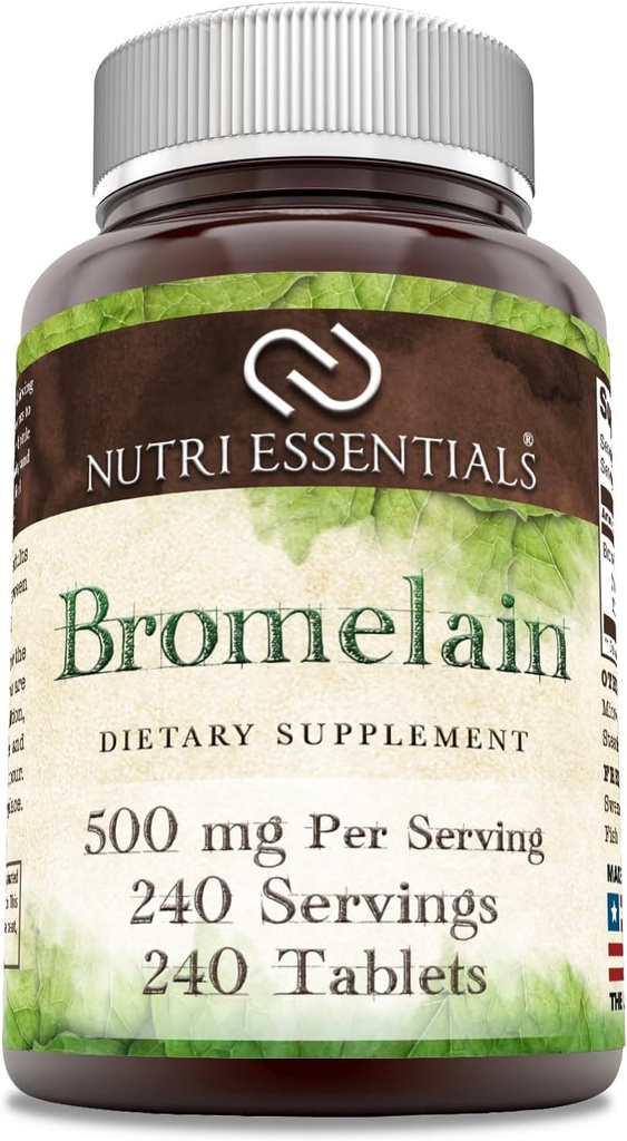 Bromelain 500 mg 240 tablettide täiendus | Mitte- GMO | Gluteenivaba | Valmistatud USAs