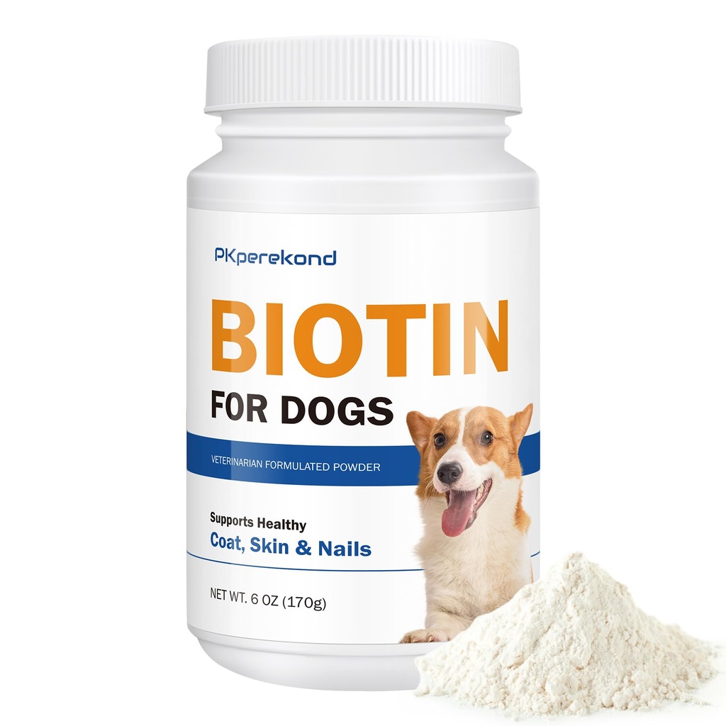 Biotiin koertele, toetab läikivat karva ja tervislikku nahka, tugevdab koera küüneid, biotiini pulbrilisa koerte lagundamiseks, kuiva naha leevendamine koertele, 6 oz