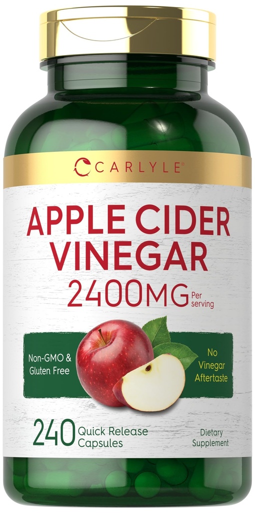Carlyle Õunasiidri äädikakapslid | 2400mg | 240 Count | Non-GMO, Gluteenivaba täiendus