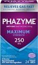 Phazyme Maximum * Tugevus Anti-Gas 250 mg Simethicone Gas Relief täiskasvanutele, Kiire Gels Kiiresti Kergendada Bloating, Rõhk & Ebamugavus, 24 Count