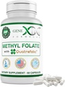 GENEX Methyl Folate with Quatrefolic® 1360 mcg DFE (60 kapslit) Bio-Active Form of Folate - 5-Methyltetrahüdrofolate | Vegan, Gluteenivaba, Non-GMO (60 päeva pakkumine)