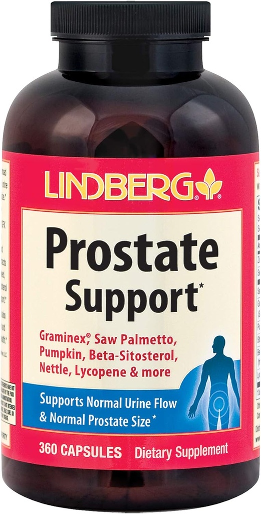 Lindbergi eesnäärme tugi * - Graminexi, Saw Palmetto, kõrvitsa, beeta-sitosterooli, nõgese, lükopeeni ja muuga (360 kapslit)
