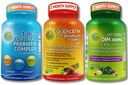 Vegan Hormonaalne, Immune & Gut Health Support Bundle - Quercetin 500mg koos Bromelain, Tsink & Vitamiin C + DIM 200mg koos BioPerine® + 3-in-1 probiootiline 50 miljardit CFU koos seedetrakti ensüümide ja prebiootikumidega