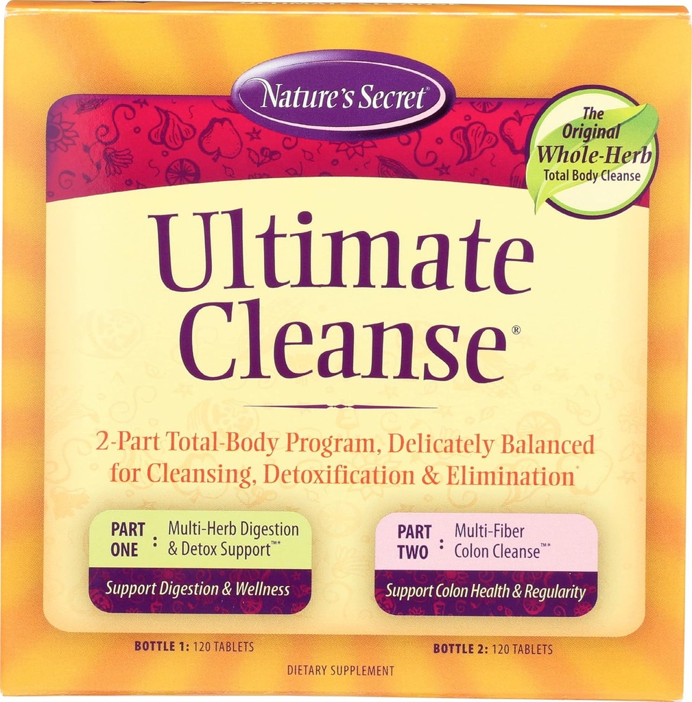 Ultimate Cleanse by Nature's Secret | Puhastamine, detoksifitseerimine ja kõrvaldamine, kaks 120 tabletti pudelit