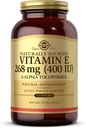 Solgar Vitamiin E 268 mg (400 RÜ) - 250 Softgels - looduslikult hangitud E-vitamiin d-alfa-tokoferoolina - Gluteenivaba, piimavaba - 250 serveerimist